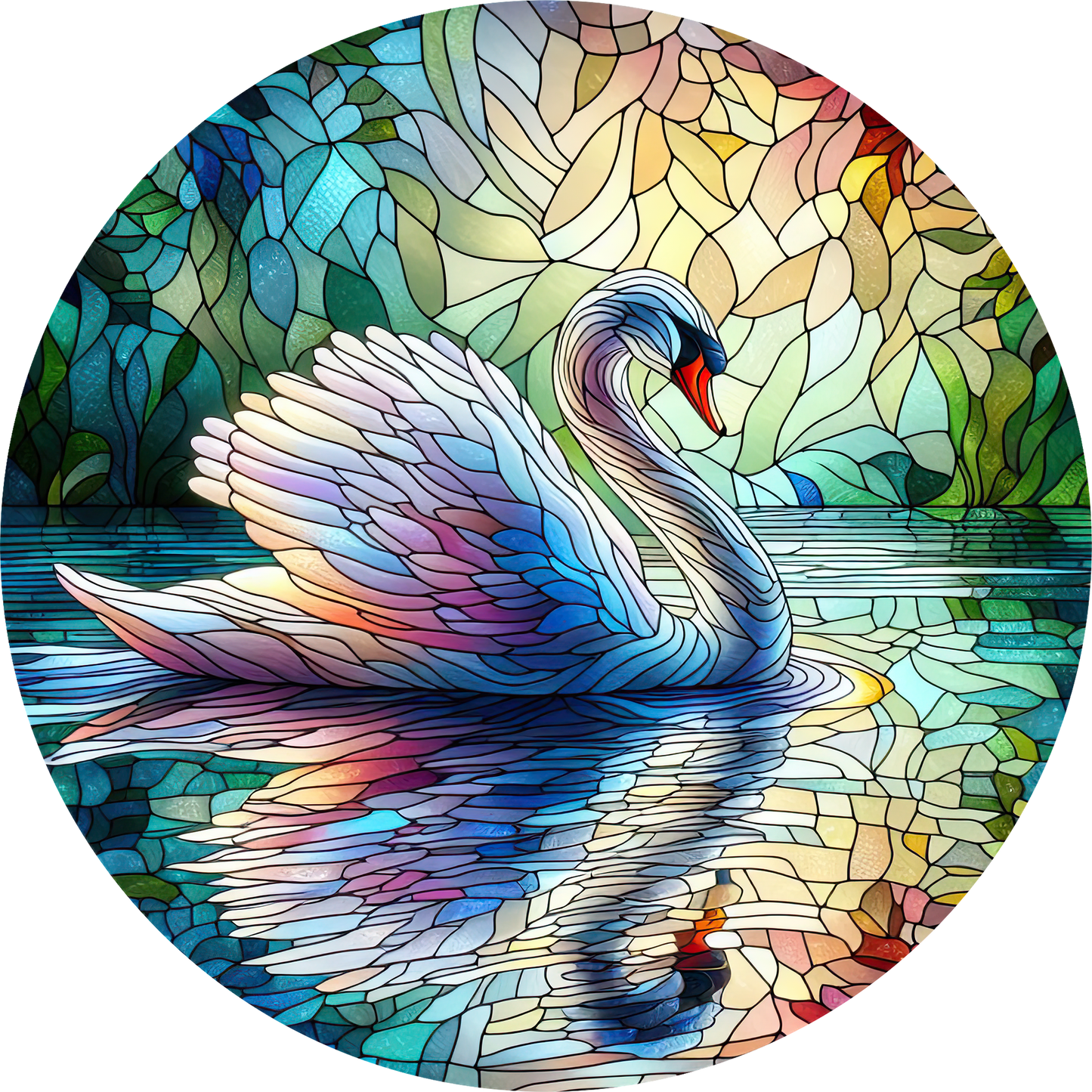 DTF Transfer – CT Glass Swan Multi Sizes