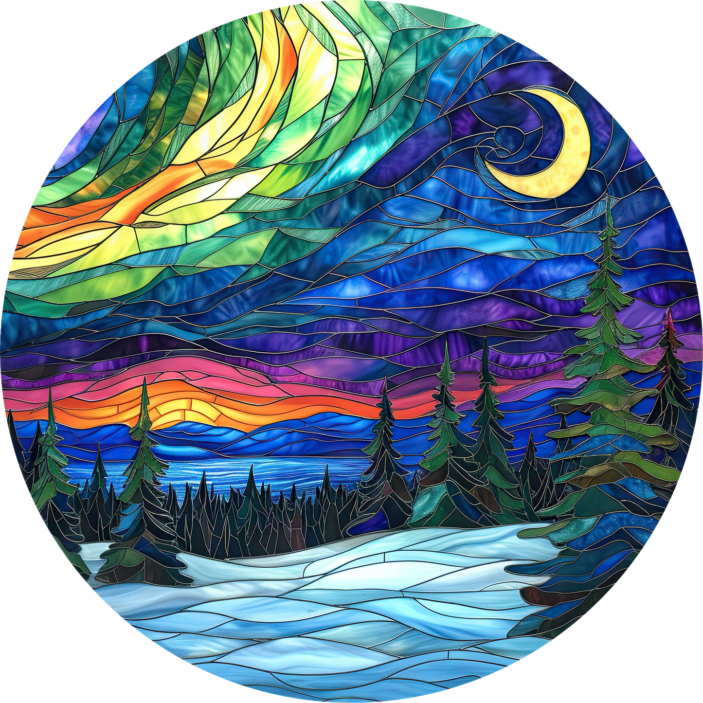 DTF Transfer – CT Glass Winter Scene Multi Sizes