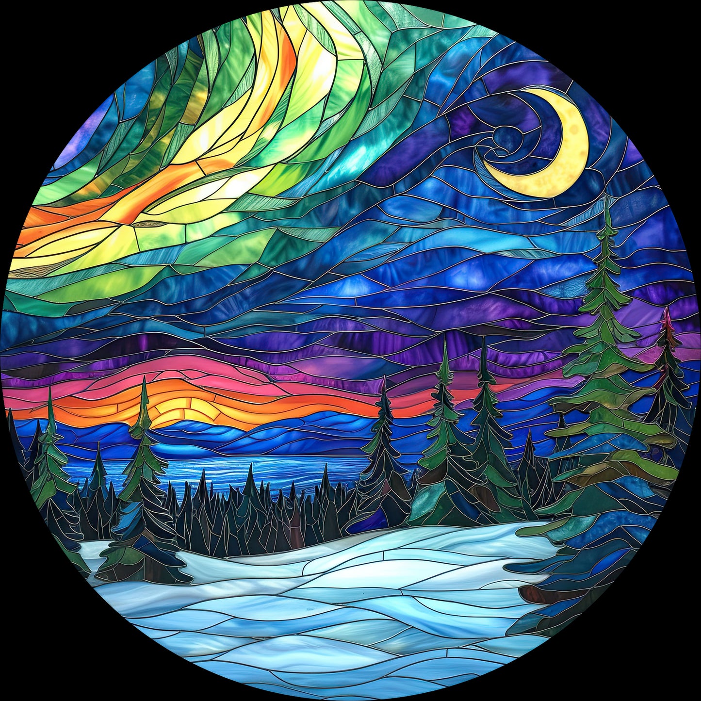 DTF Transfer – CT Glass Winter Scene Multi Sizes