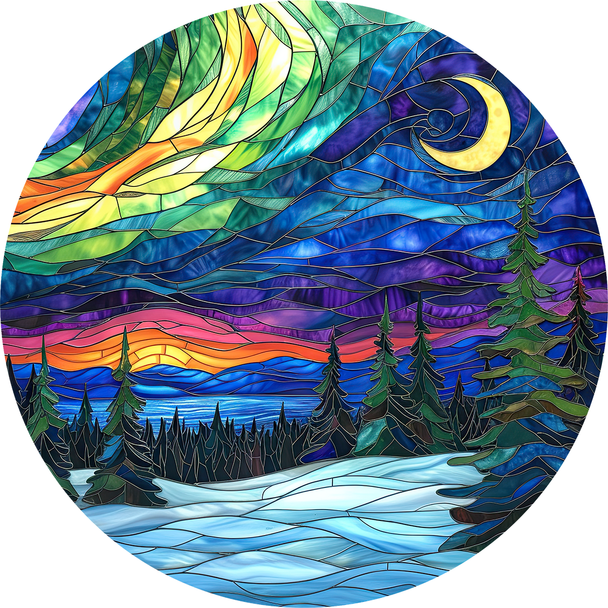 DTF Transfer – CT Glass Winter Scene Multi Sizes