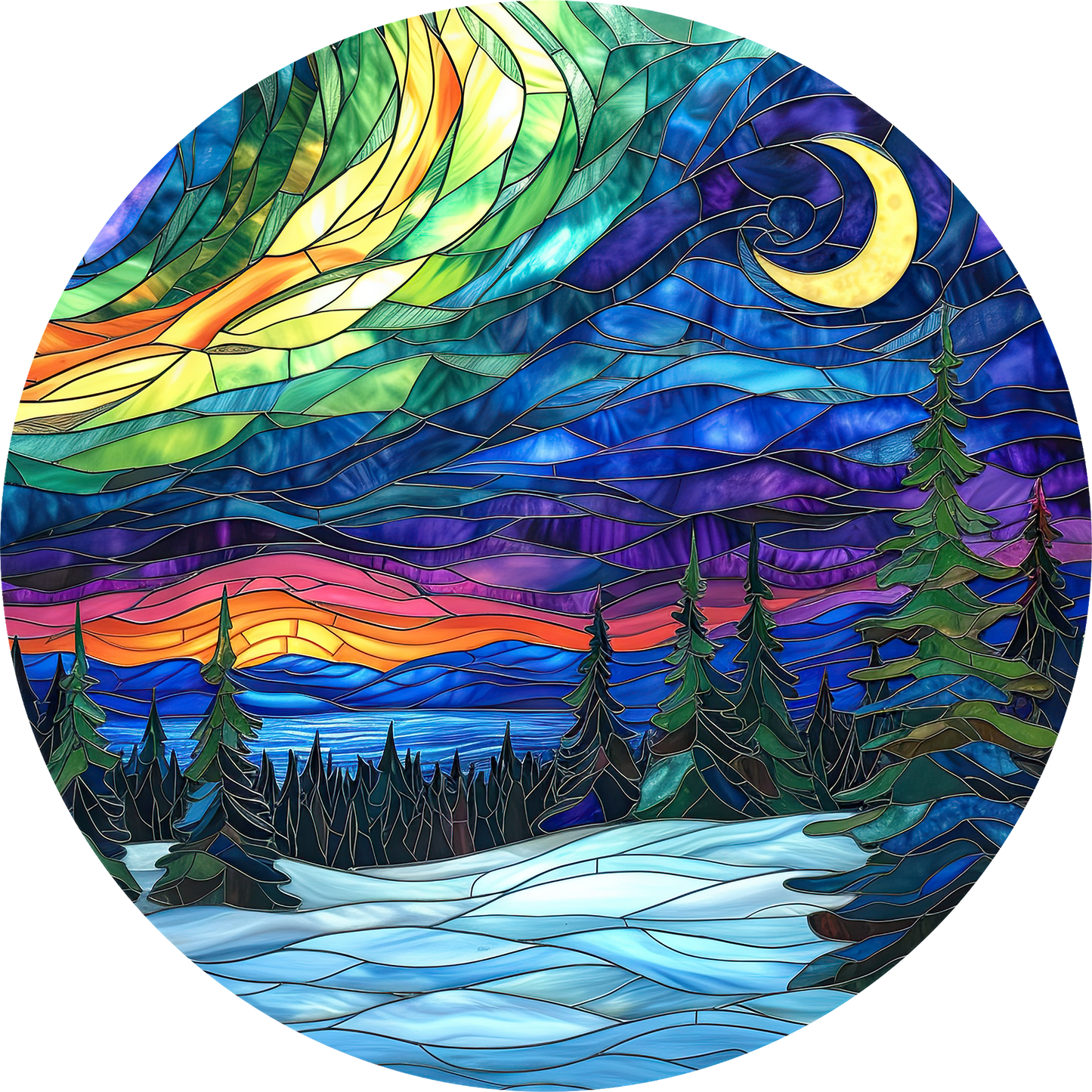 DTF Transfer – CT Glass Winter Scene Multi Sizes