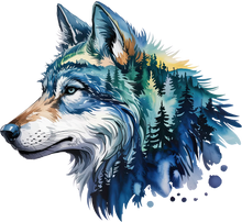 Load image into Gallery viewer, DTF Transfer – CU Wolf Water Color Multi Sizes
