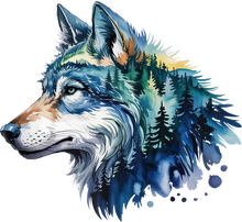 Load image into Gallery viewer, DTF Transfer – CU Wolf Water Color Multi Sizes
