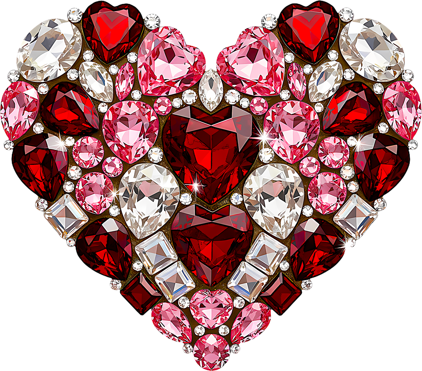 DTF Transfer – CV Gem Heart Multi Sizes