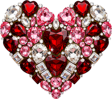 Load image into Gallery viewer, DTF Transfer – CV Gem Heart Multi Sizes
