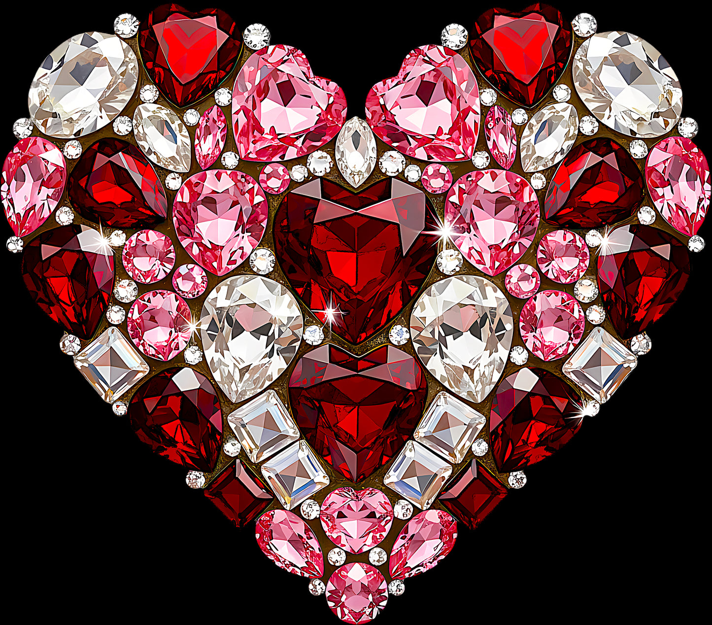 DTF Transfer – CV Gem Heart Multi Sizes
