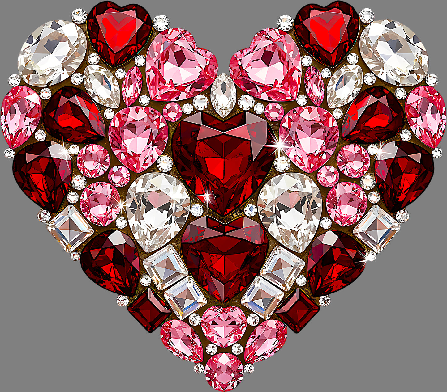 DTF Transfer – CV Gem Heart Multi Sizes