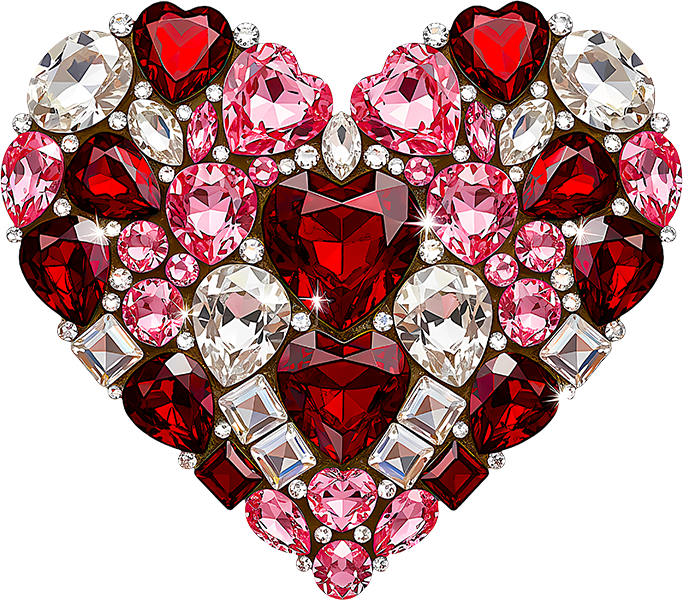 DTF Transfer – CV Gem Heart Multi Sizes