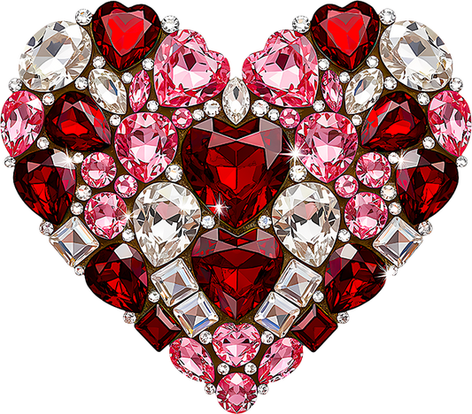 DTF Transfer – CV Gem Heart Multi Sizes