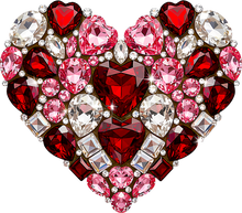 Load image into Gallery viewer, DTF Transfer – CV Gem Heart Multi Sizes
