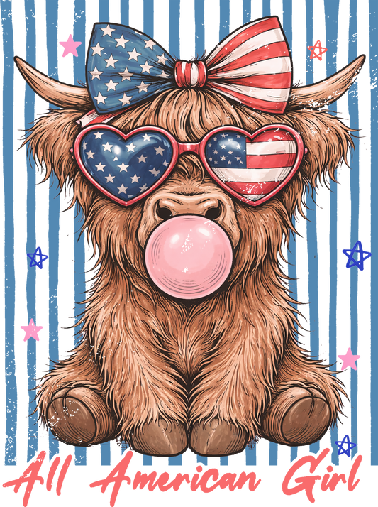 DTF Transfer – All American Cow Multi Sizes (CW-HC005)
