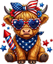 Load image into Gallery viewer, DTF Transfer – July 4 Cow Multi Sizes (CW-HC006)

