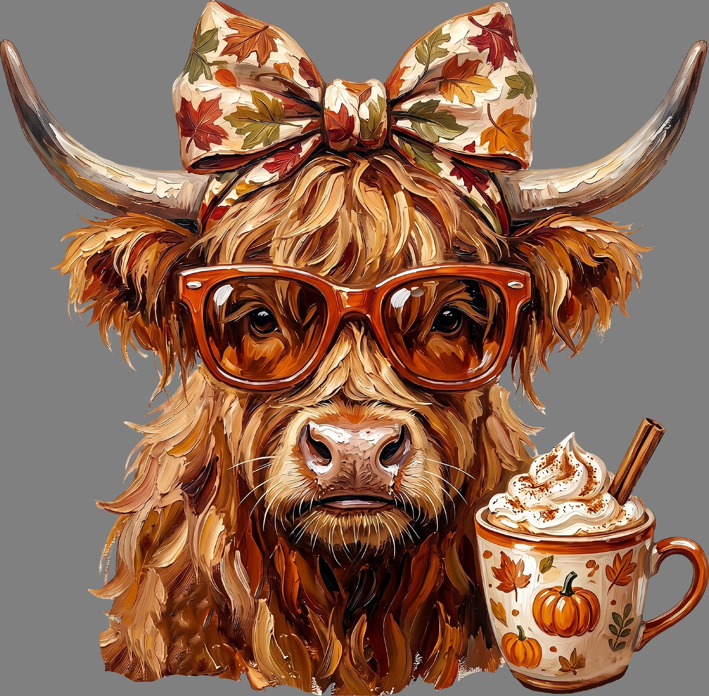 DTF Transfer – Fall Highland Cow Multi Sizes (CW-HC010)
