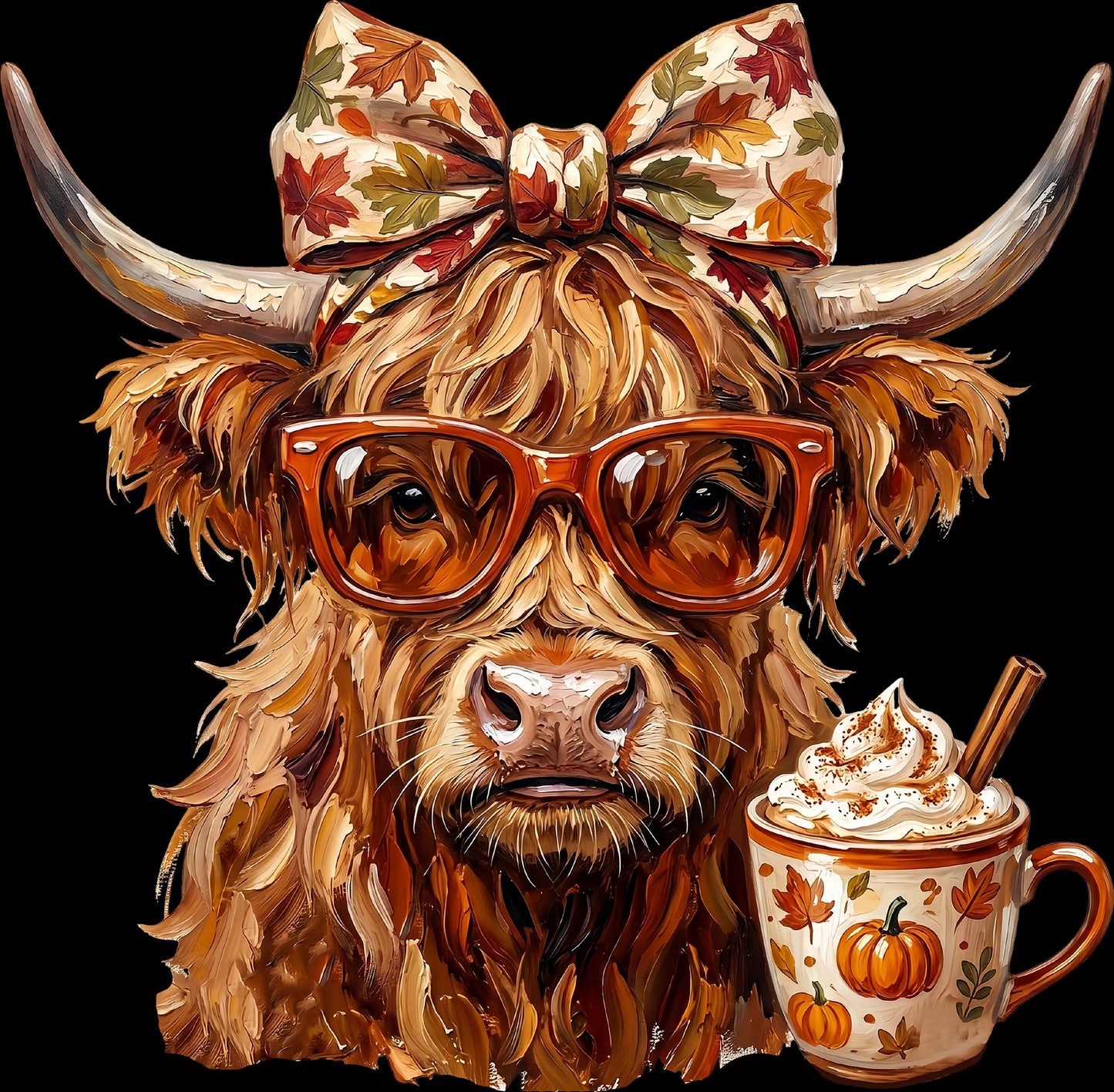 DTF Transfer – Fall Highland Cow Multi Sizes (CW-HC010)