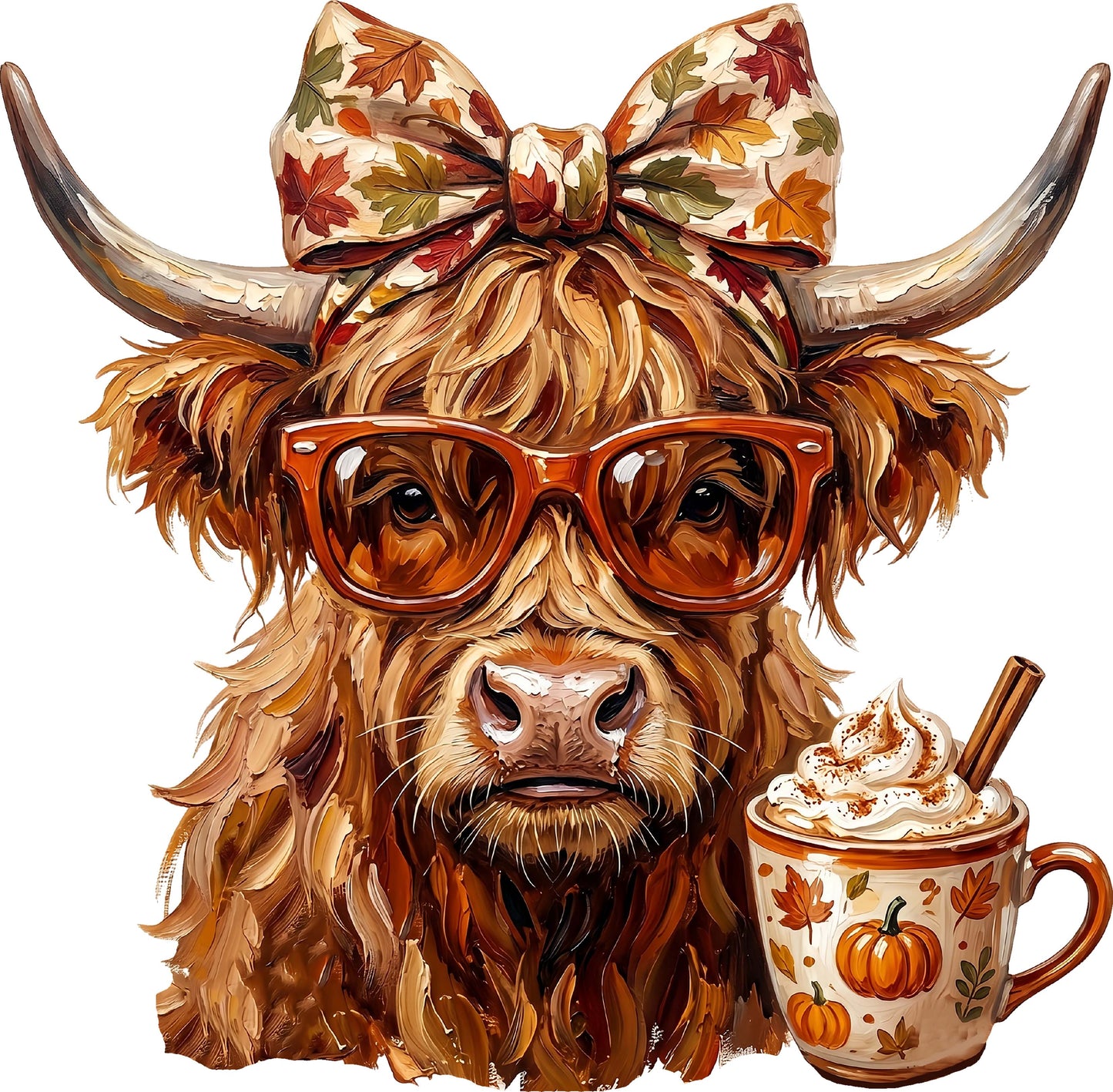 DTF Transfer – Fall Highland Cow Multi Sizes (CW-HC010)