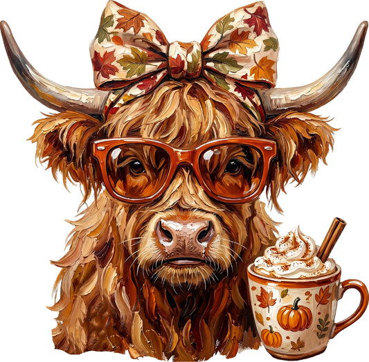 DTF Transfer – Fall Highland Cow Multi Sizes (CW-HC010)
