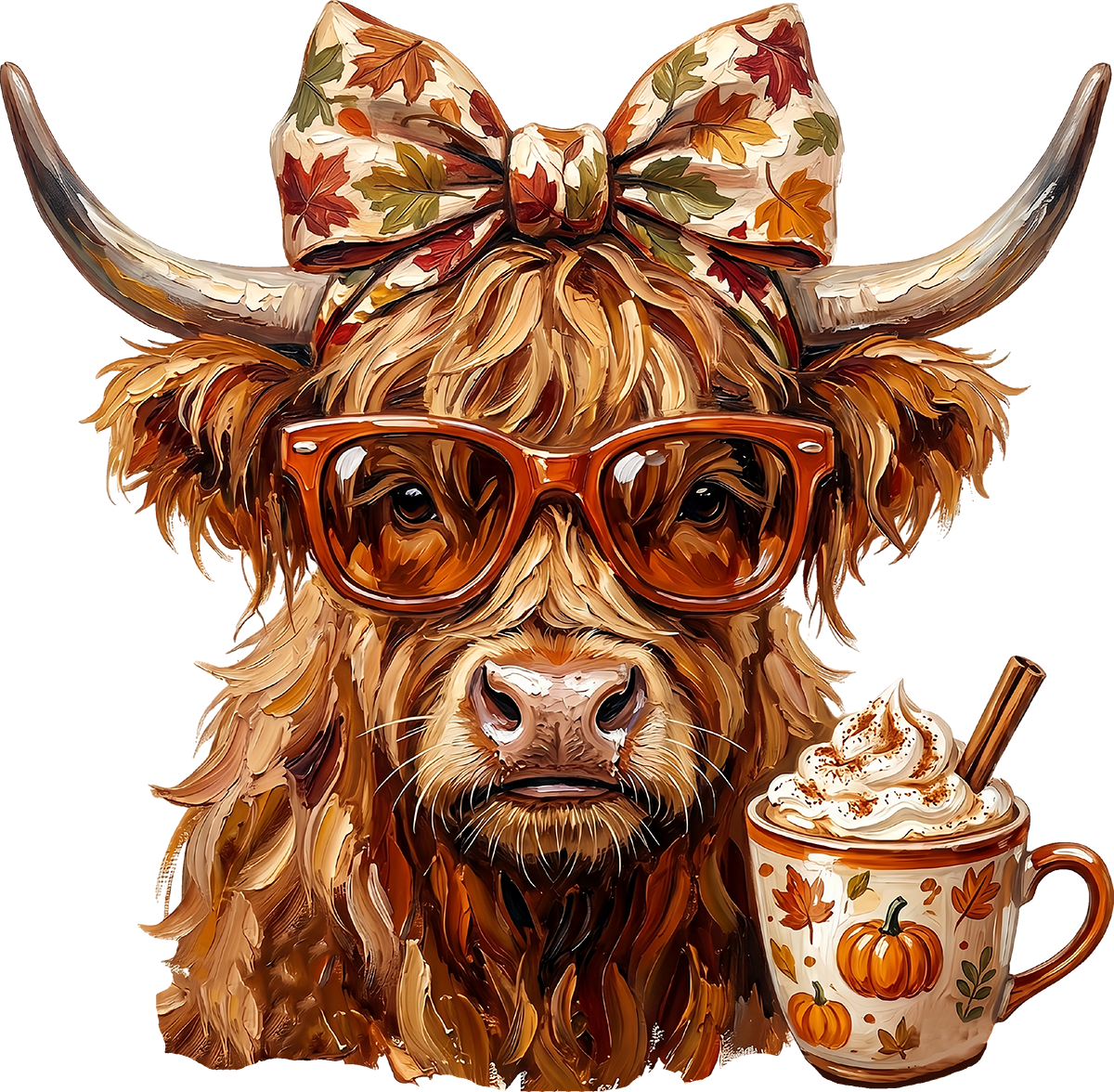 DTF Transfer – Fall Highland Cow Multi Sizes (CW-HC010)