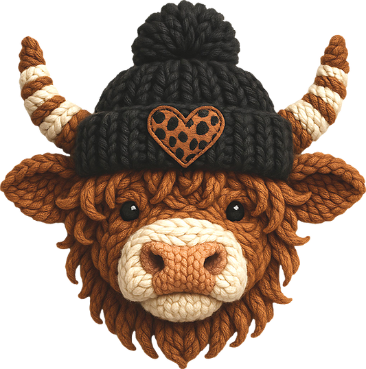 DTF Transfer – Yarn Cow Hat Multi Sizes (CW-HC013)