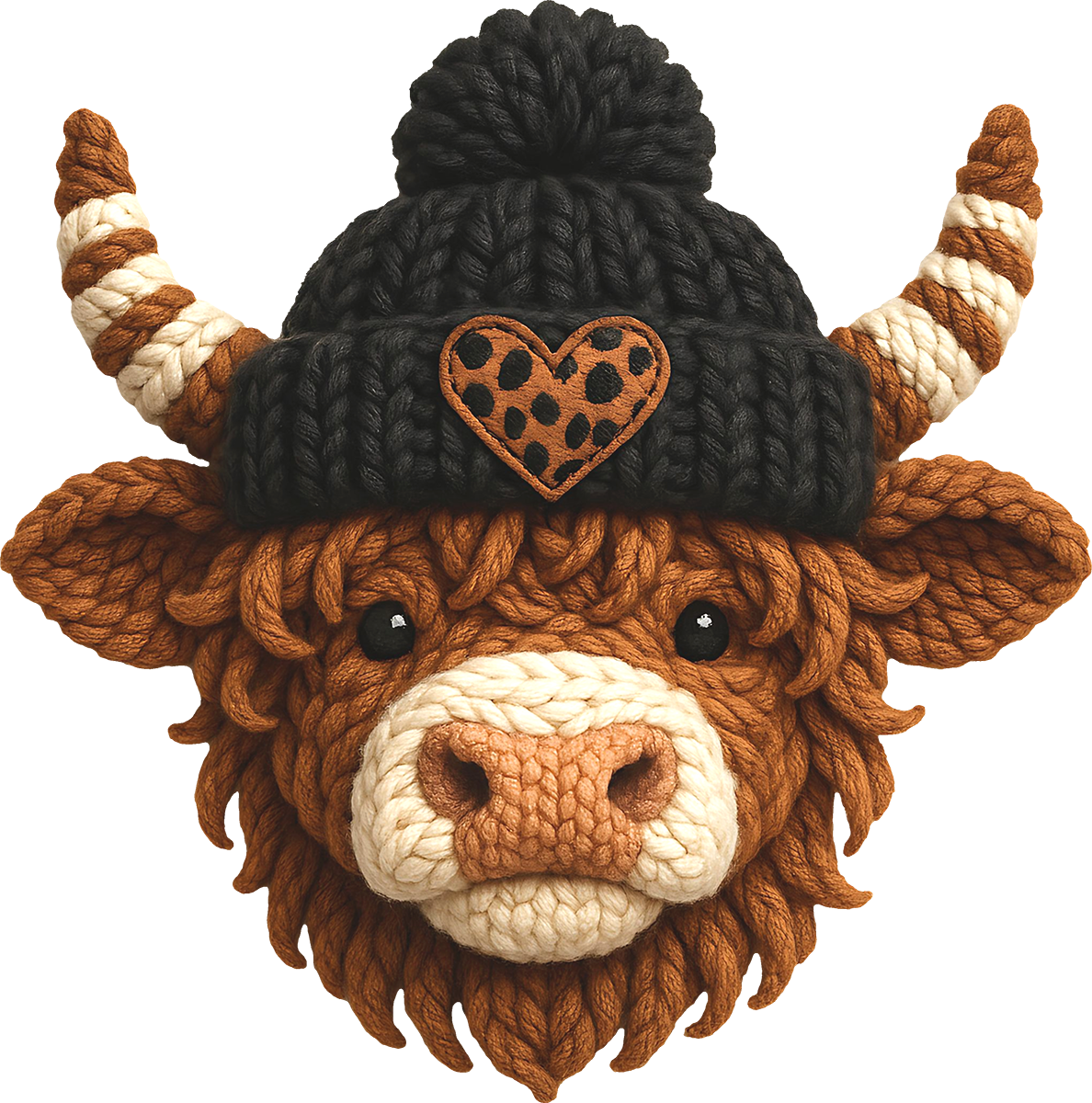 DTF Transfer – Yarn Cow Hat Multi Sizes (CW-HC013)