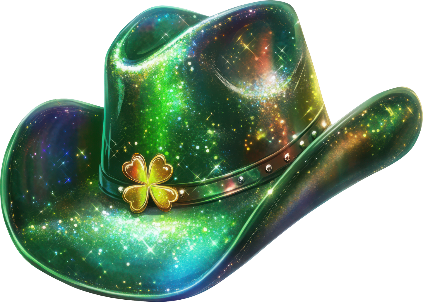 DTF Transfer – CW Green Glitter Hat Multi Sizes