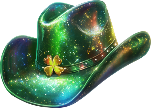 DTF Transfer – CW Green Glitter Hat Multi Sizes