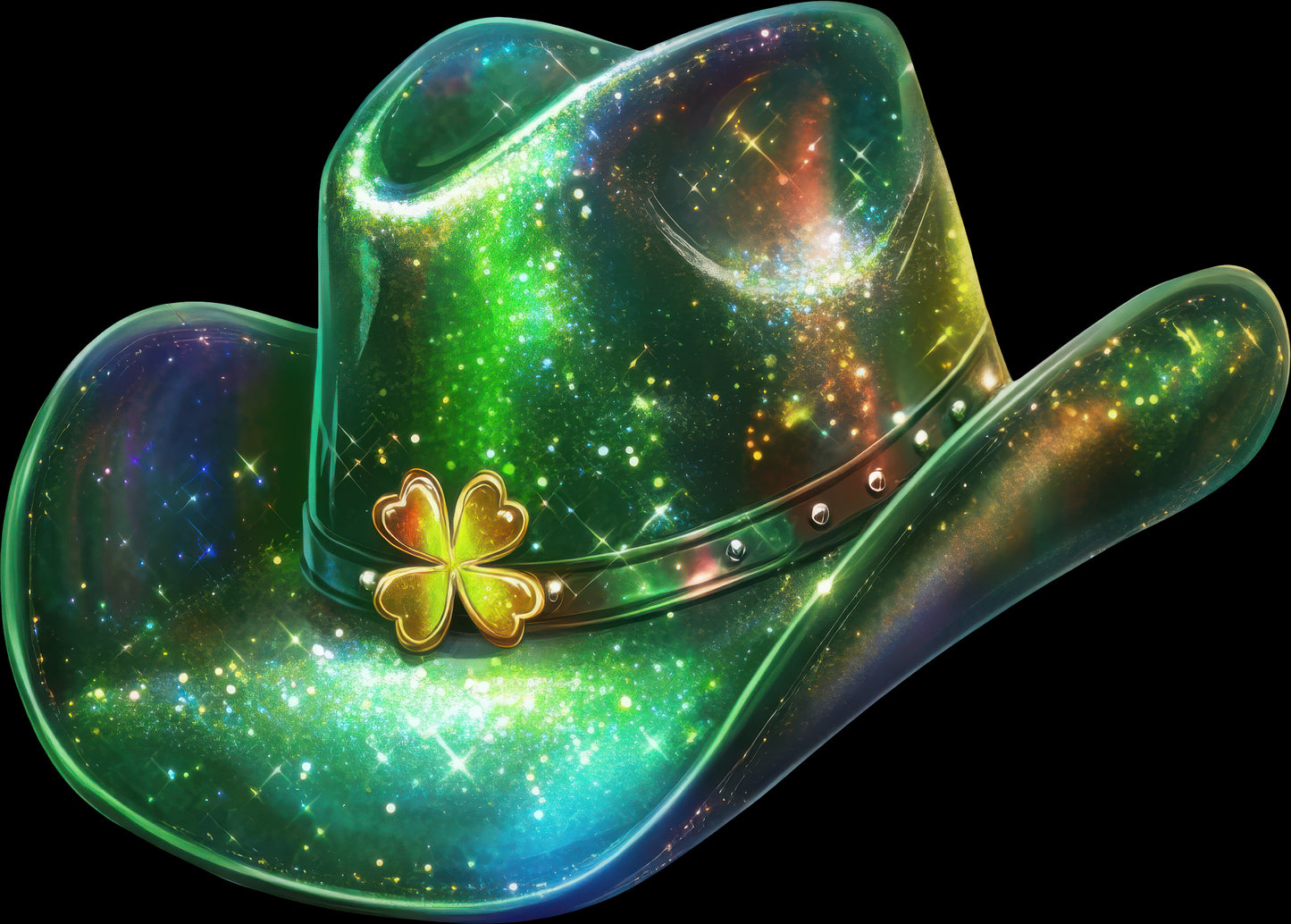 DTF Transfer – CW Green Glitter Hat Multi Sizes