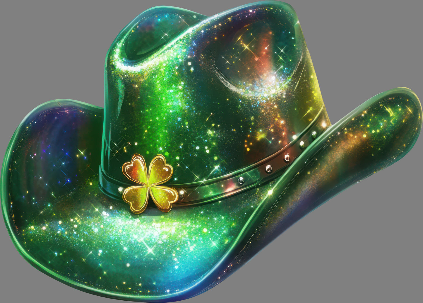 DTF Transfer – CW Green Glitter Hat Multi Sizes