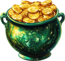 Load image into Gallery viewer, DTF Transfer – CX  Glitter Pot of Gold Multi Sizes
