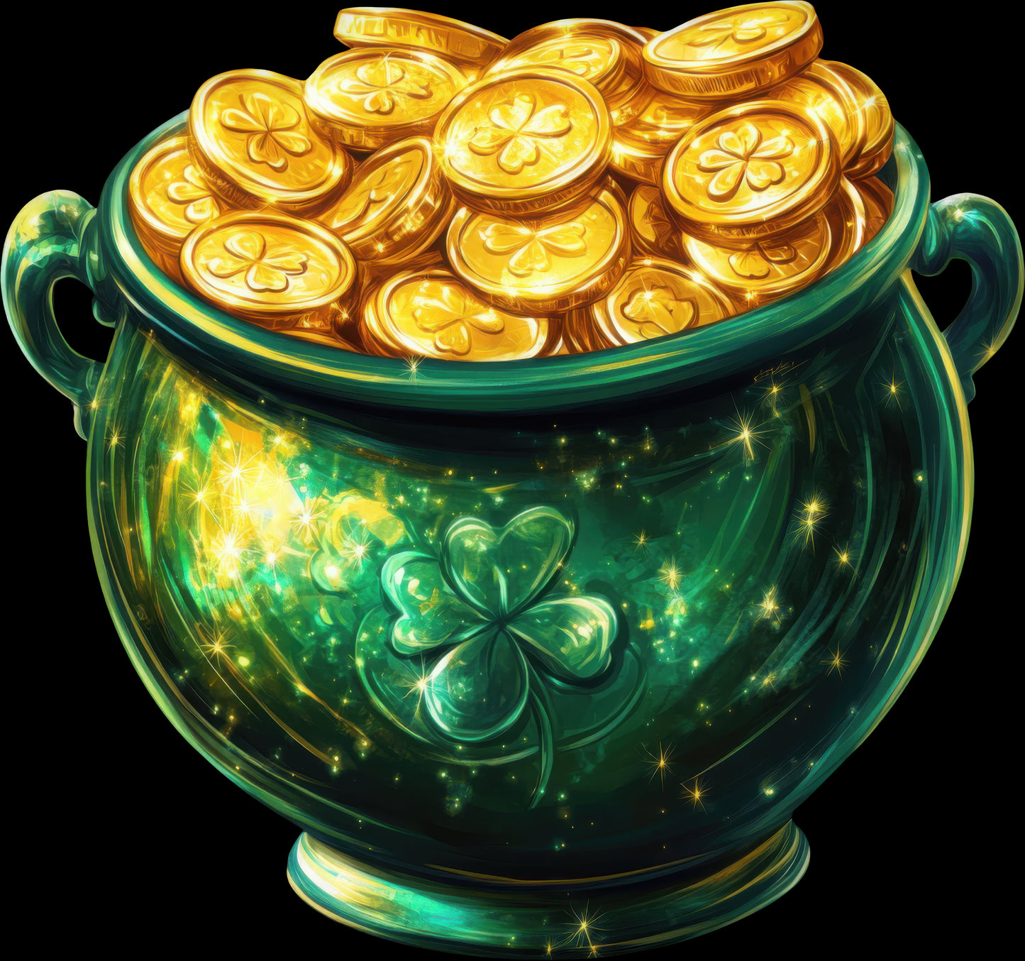 DTF Transfer – CX  Glitter Pot of Gold Multi Sizes