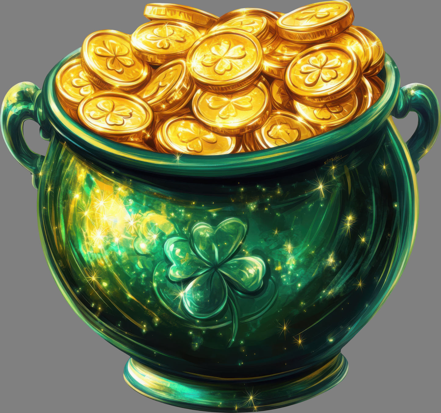DTF Transfer – CX  Glitter Pot of Gold Multi Sizes