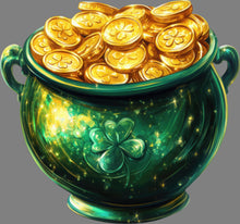 Load image into Gallery viewer, DTF Transfer – CX  Glitter Pot of Gold Multi Sizes
