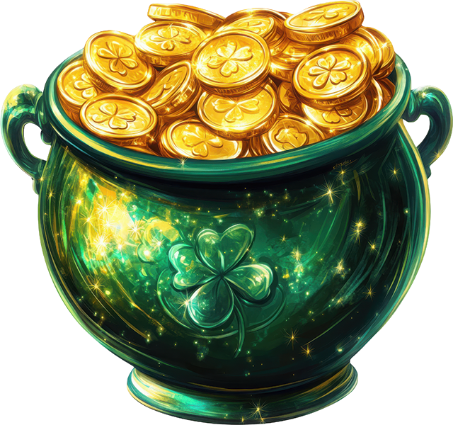 DTF Transfer – CX  Glitter Pot of Gold Multi Sizes