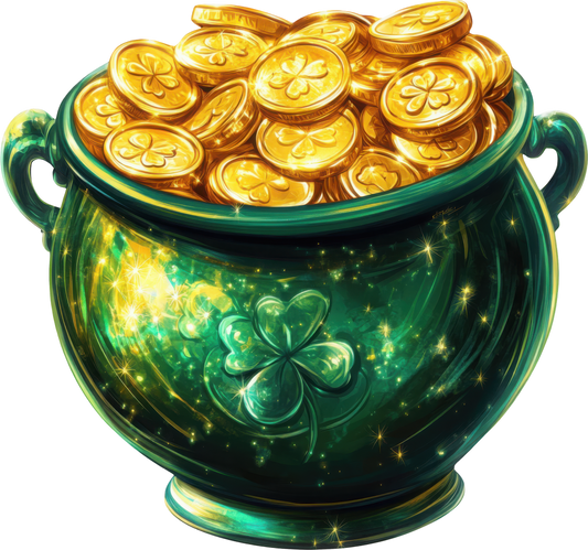 DTF Transfer – CX  Glitter Pot of Gold Multi Sizes