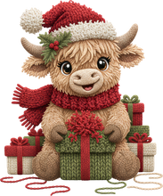 Load image into Gallery viewer, DTF Transfer – Yarn Highland Cow Presents Multi Sizes
