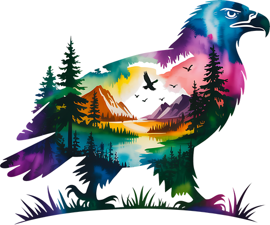 DTF Transfer – DA Eagle Water Color Multi Sizes