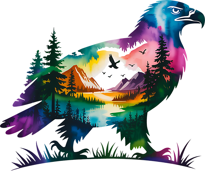 DTF Transfer – DA Eagle Water Color Multi Sizes