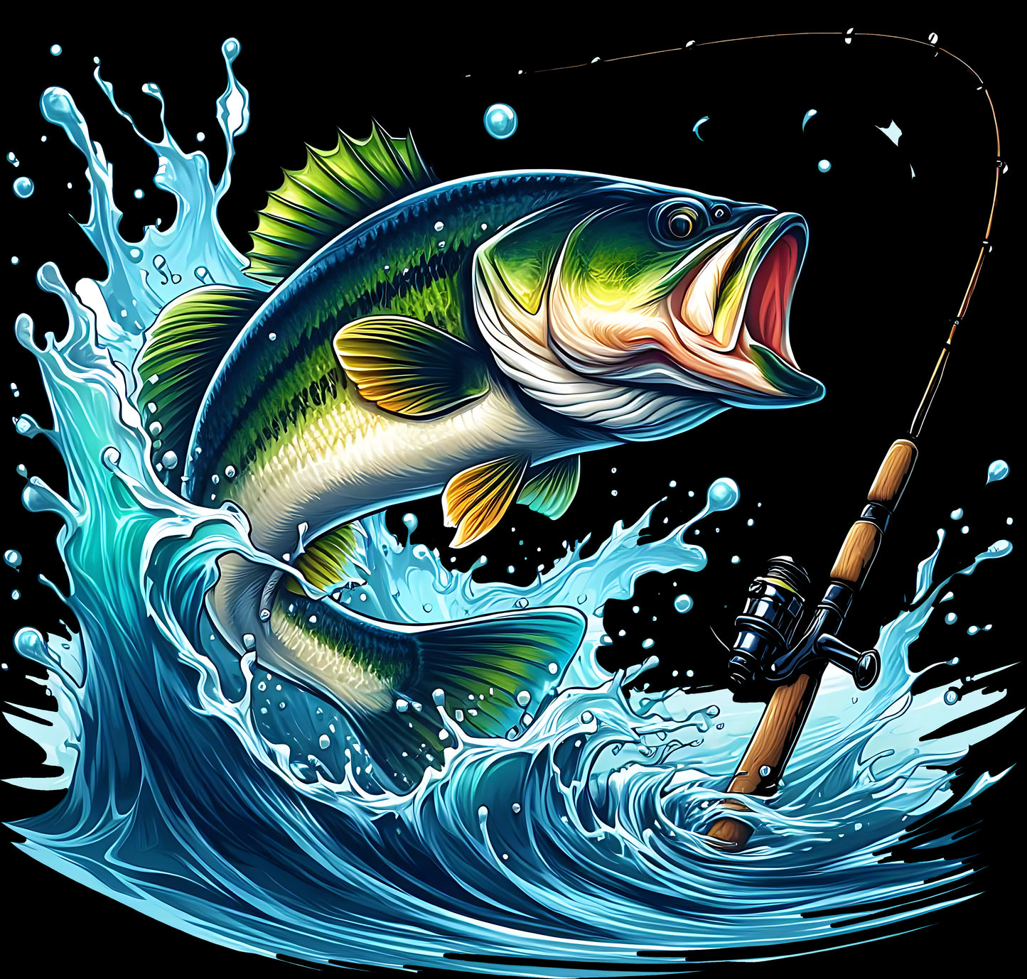 DTF Transfer – Fish Reel Multi Sizes (FI-SC002)