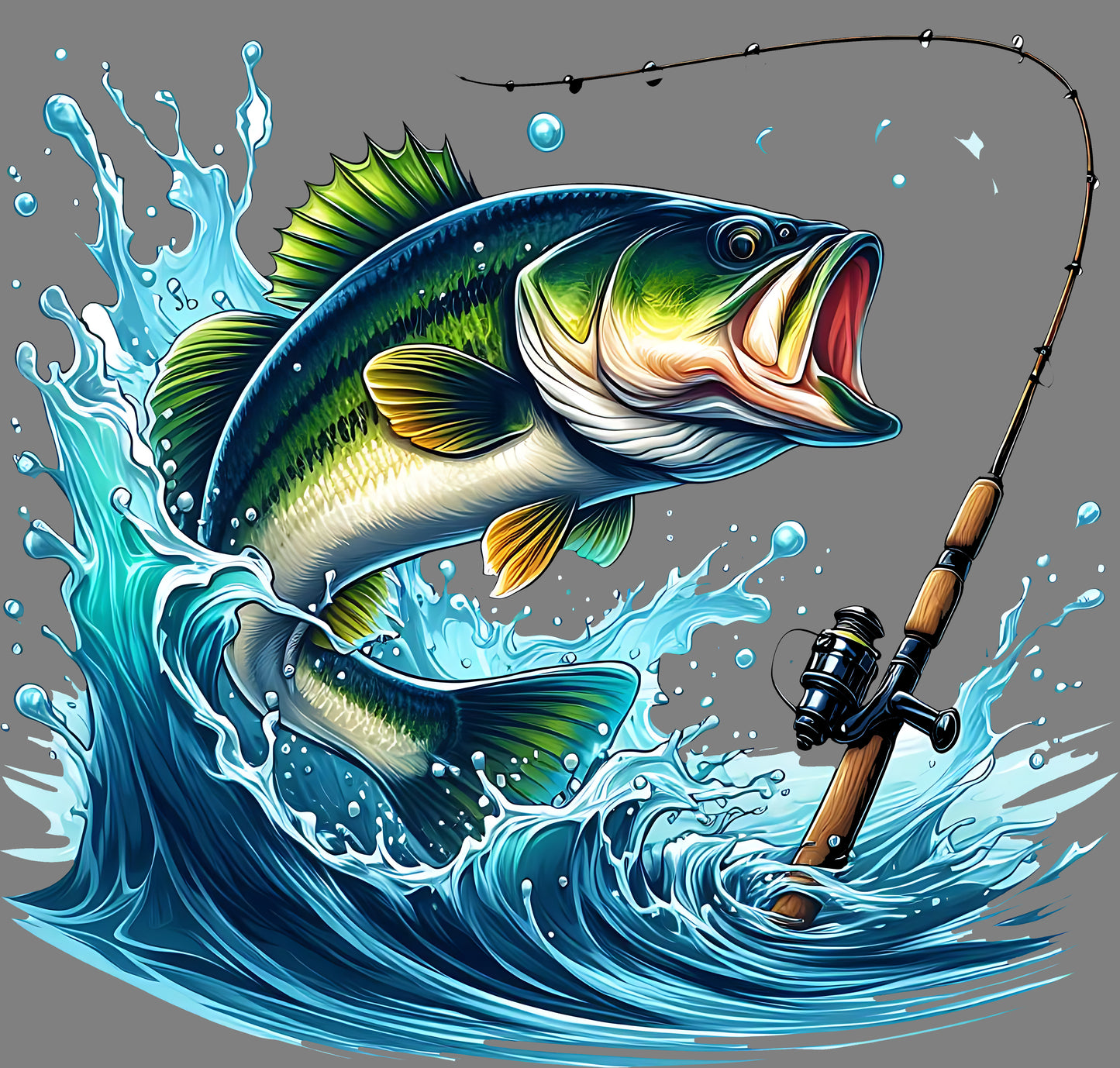 DTF Transfer – Fish Reel Multi Sizes (FI-SC002)