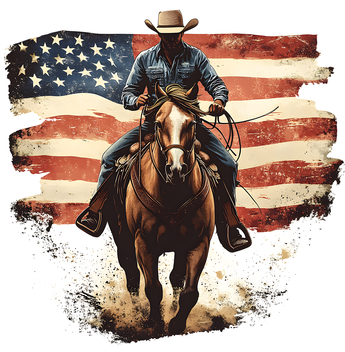 DTF Transfer – Flag Cowboy Multi Sizes (CO-CB001)
