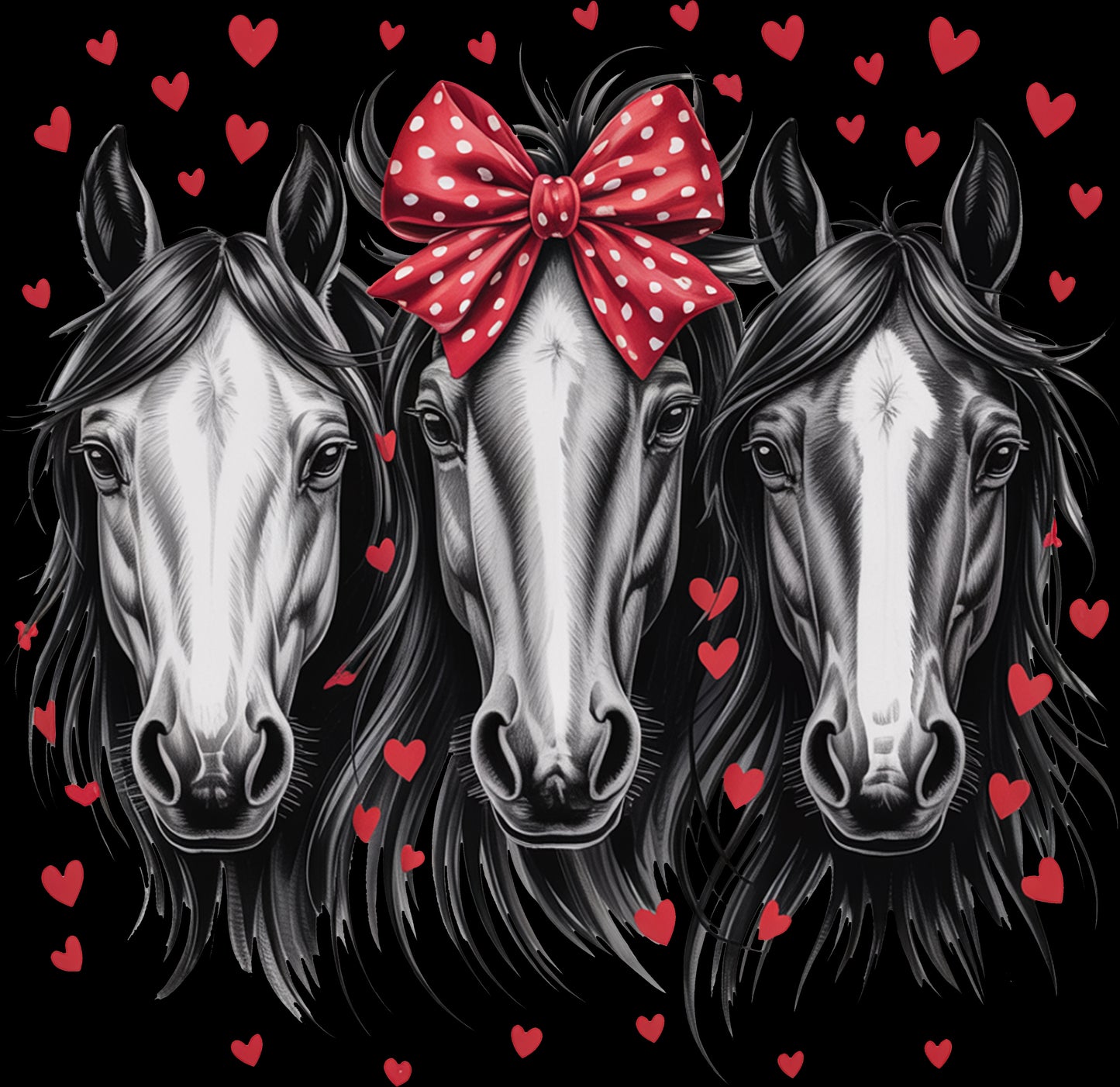 DTF Transfer – Horses Hearts Multi Sizes (AN-HR003)