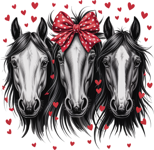 DTF Transfer – Horses Hearts Multi Sizes (AN-HR003)