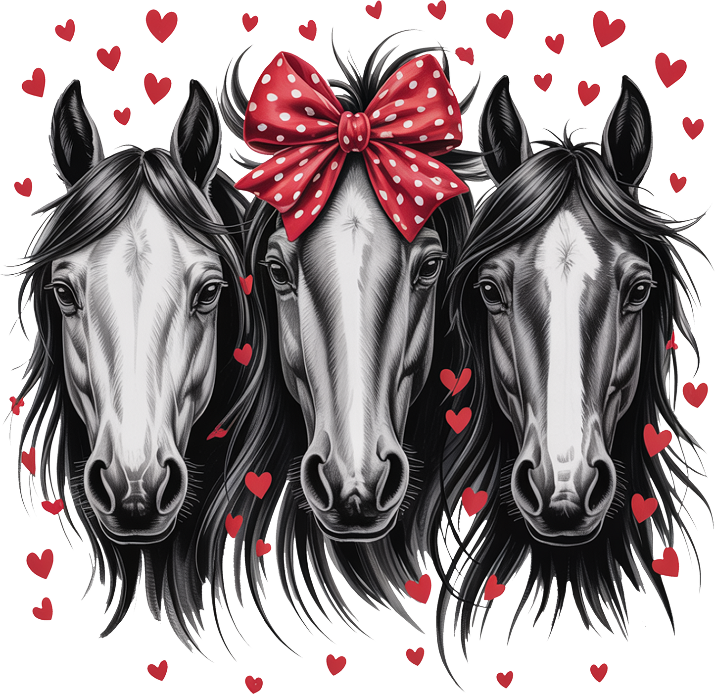 DTF Transfer – Horses Hearts Multi Sizes (AN-HR003)