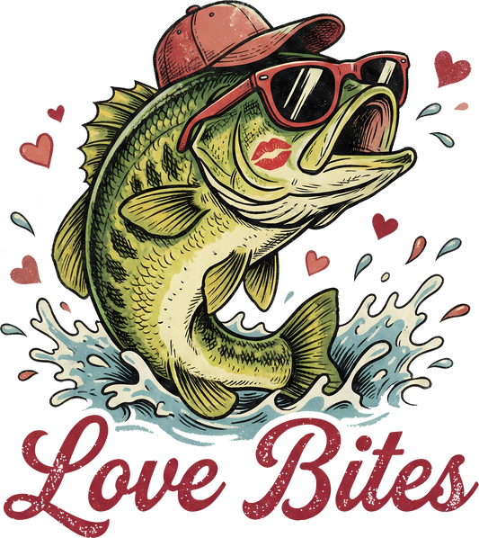DTF Transfer – Love Bites Fish Multi Sizes (FI-SC005)