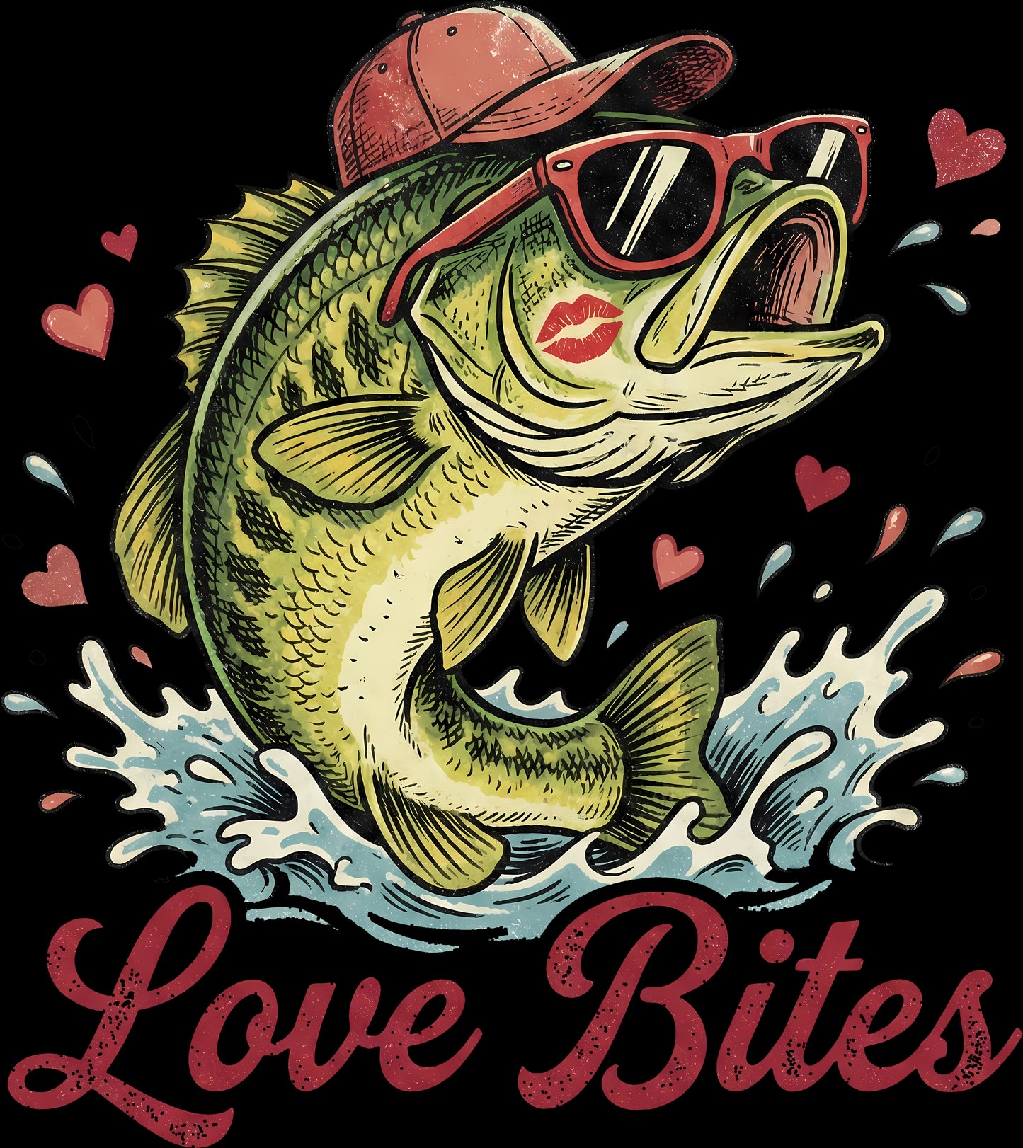DTF Transfer – Love Bites Fish Multi Sizes (FI-SC005)