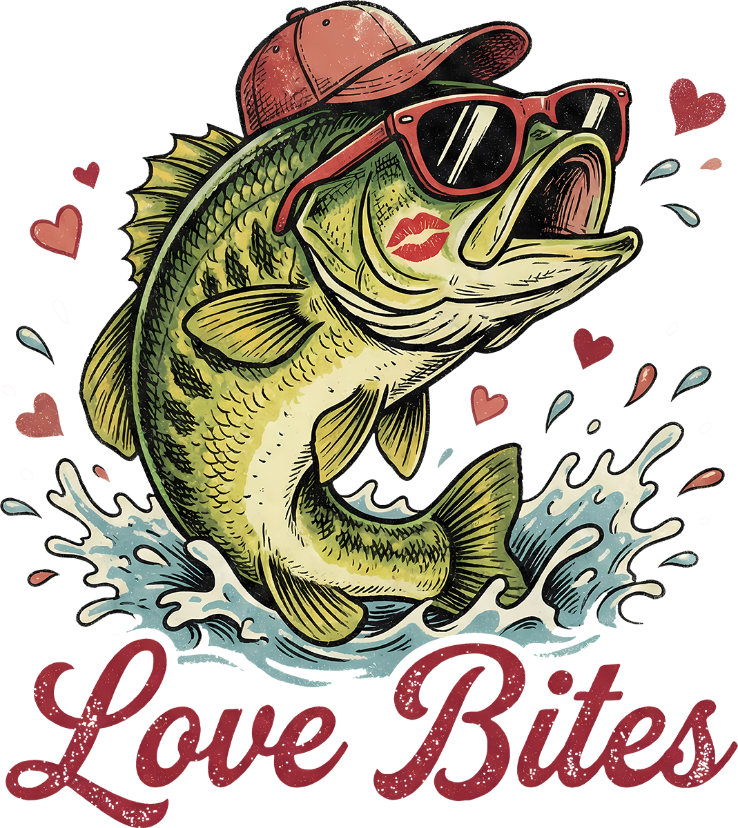 DTF Transfer – Love Bites Fish Multi Sizes (FI-SC005)