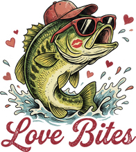 Load image into Gallery viewer, DTF Transfer – Love Bites Fish Multi Sizes (FI-SC005)
