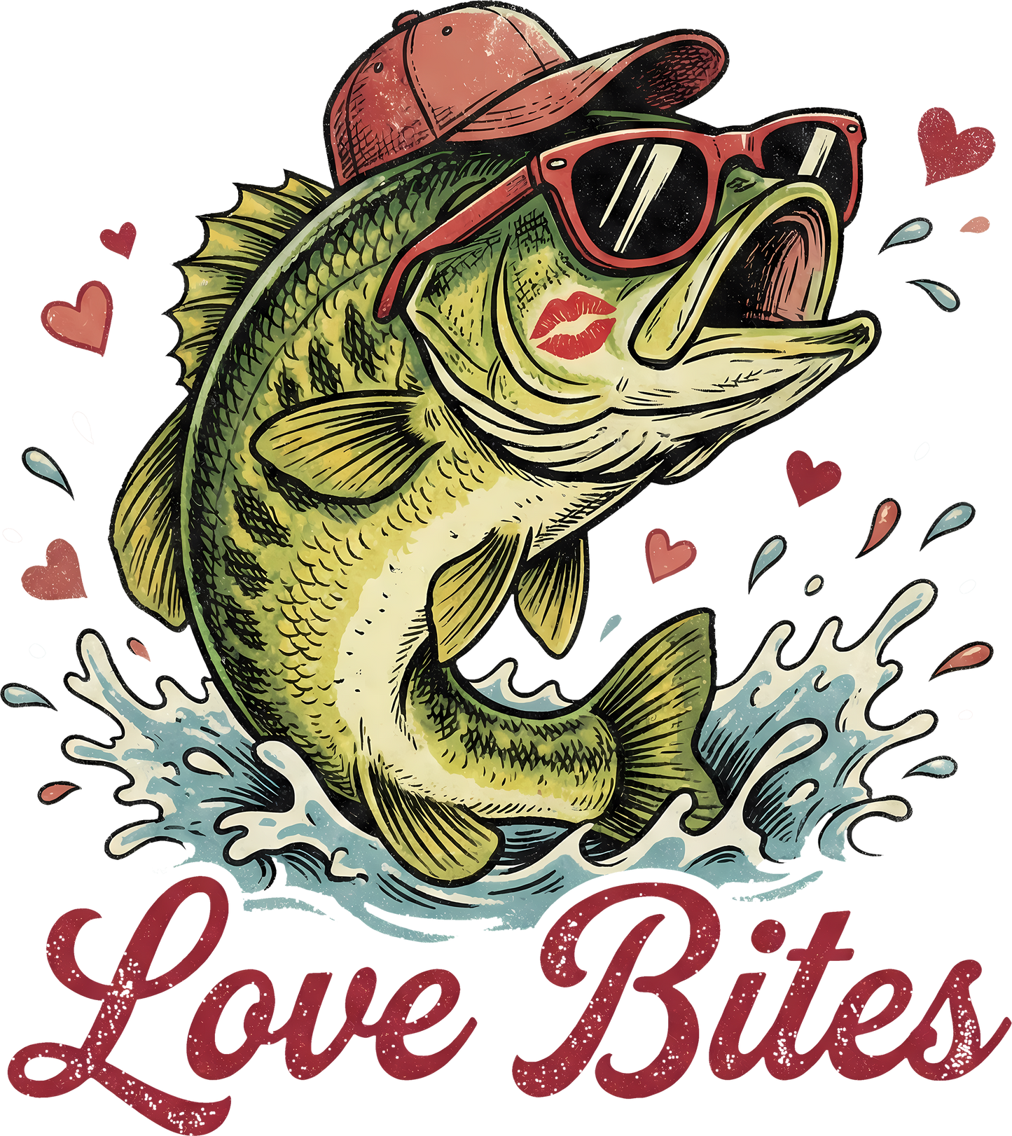 DTF Transfer – Love Bites Fish Multi Sizes (FI-SC005)
