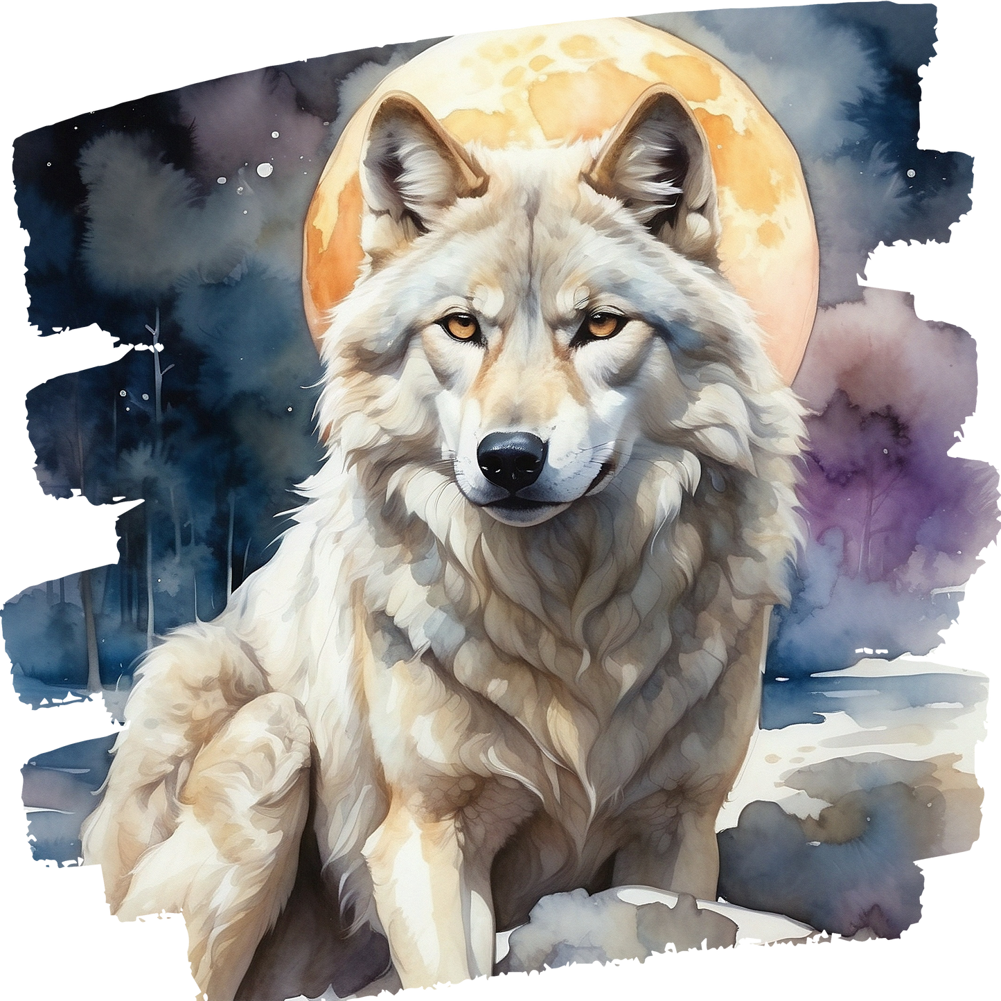 DTF Transfer – Wolf Moon Multi Sizes (AN-WL003)