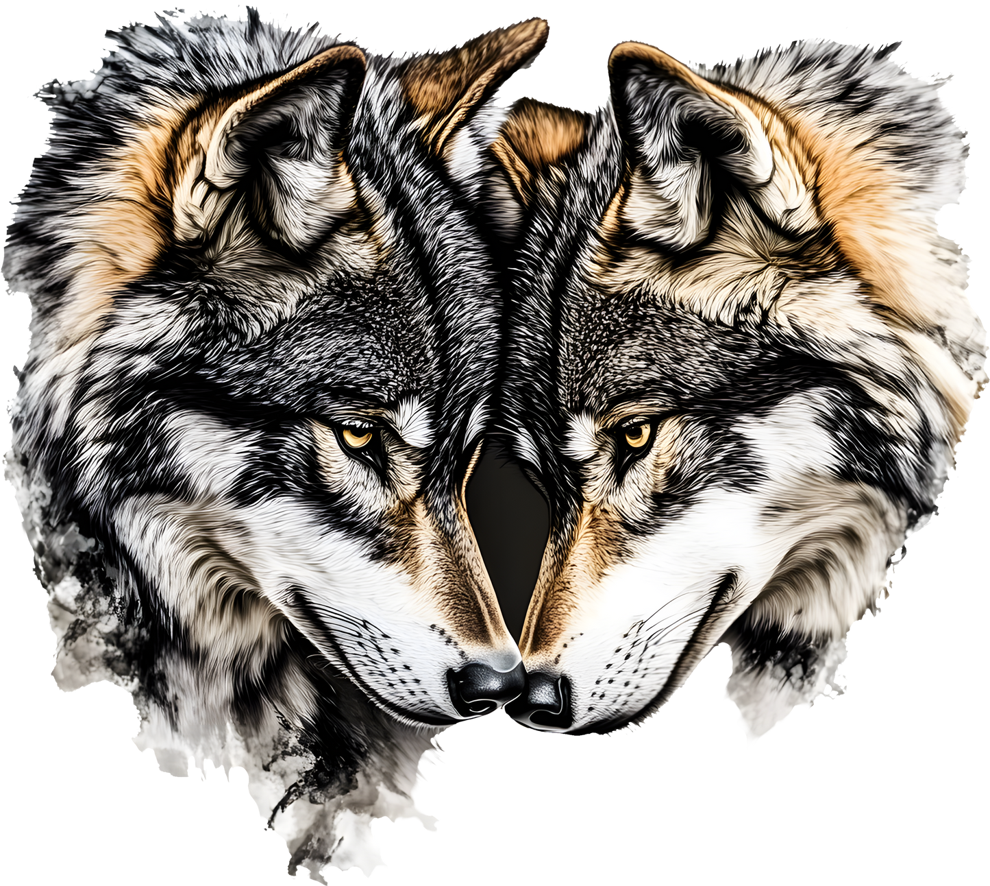 DTF Transfer – Wolf Couple Multi Sizes (AN-WL002)