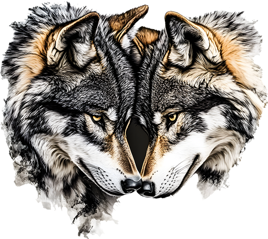 DTF Transfer – Wolf Couple Multi Sizes (AN-WL002)